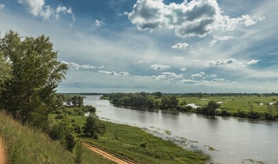 river and clouds