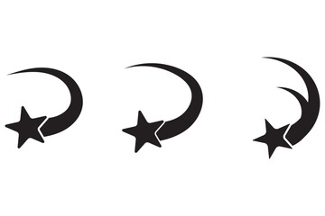 falling star icon. background white. Design EPS 10 