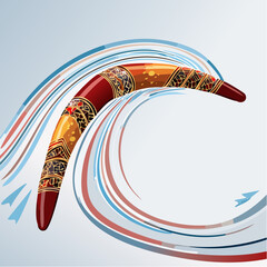 Boomerang &ndash; mid-flight with motion lines
