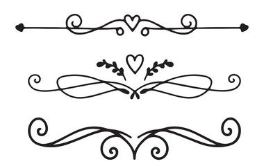 Floral Decorative Elements Set for Vintage Design and Ornaments