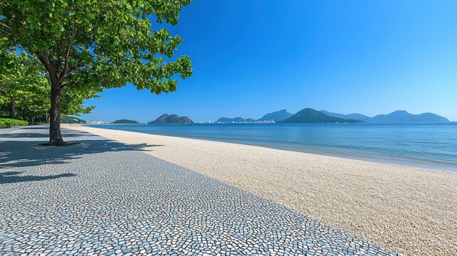 Coastal walkway on a sunny beach