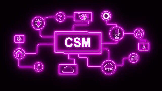 CMS, Content management system concept for business website management. Business, Technology, Internet and network concept. Quality Assurance service guarantee standard on black background.