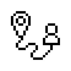 Glitch map pointer icon vector