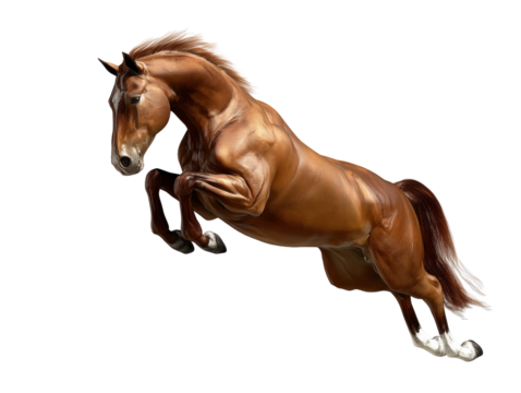 Free horse jumping pose transparent background