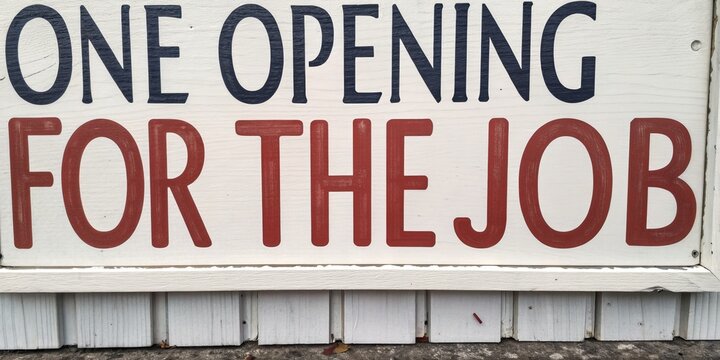 One Opening for the Job Hand-painted Sign, White Wood, Rustic, Job Application Job Application, Hiring