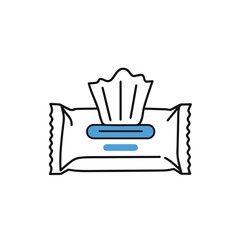 Wet wipes package illustration.