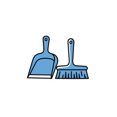 Dustpan and brush cleaning tools.