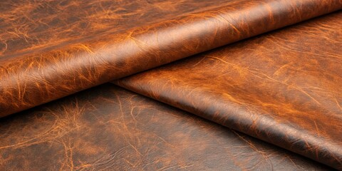 Rolled Brown Leather Texture Close-up Photography, Fabric, Material, Texture Leather texture, brown leather