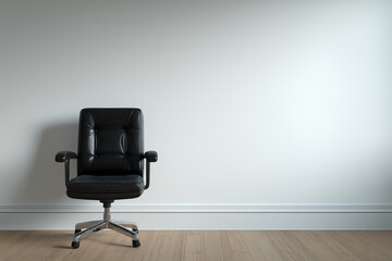 Office chair facing wall, blank canvas ahead, waiting for next idea