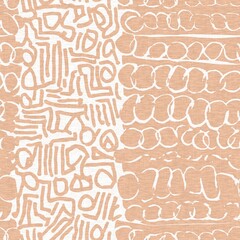 Calm minimal shape seamless pattern. Gender neutral baby nursery decor background. Scandi style sketch wallpaper in decorative kid fashion swatch. 