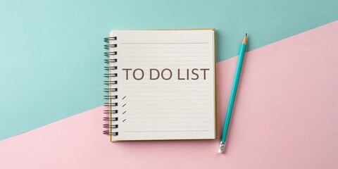 To Do List Notebook Pastel Background, Spiral Bound, Pencil, Planning, Organization, Productivity Planning, Productivity