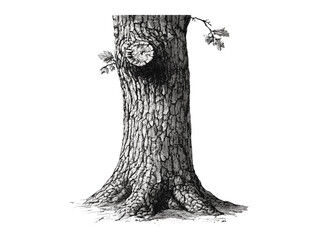 Hand-drawn Maple Tree Bark Illustration, old engraving style, vintage rustic decor, eco-friendly sketch print, nature wall art, botanical wood texture drawing, forest silhouette print,