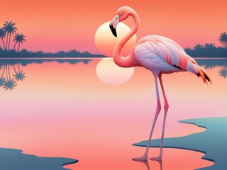 flamingo in the water