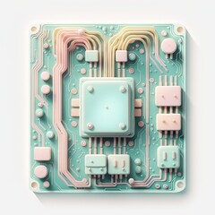 3d image of a computer motherboard