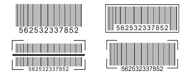 Barcode icon vector set. Barcode icon isolated on white background. Barcode product distribution icon. Universal code for scanning product or item.  barcode product retail shipping graph.