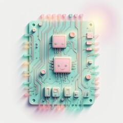 abstract 3d image of circuit board