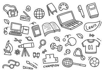 Back to school and education doodle elements