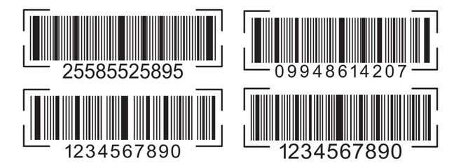 Barcode icon vector set. Barcode icon isolated on white background. Barcode product distribution icon. Universal code for scanning product or item.  barcode product retail shipping graph.