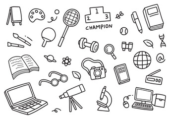 Back to school and education doodle elements