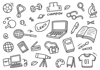 Back to school and education doodle elements