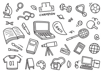 Back to school and education doodle elements