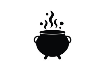 cauldron with smoke vector icon