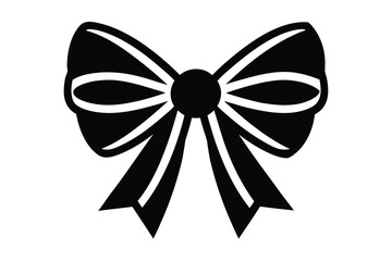 christmas ribbon bow vector icon
