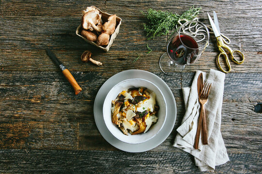Foraged mushroom meal