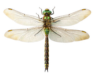 dragonfly top view, isolated PNG transparent background