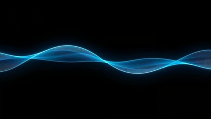 Illustration of a cyan data wave curving on a black background,wave,blue