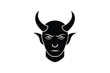 devil horns face vector icon