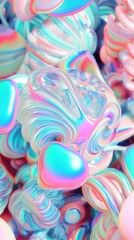 Abstract swirls in pastel colors