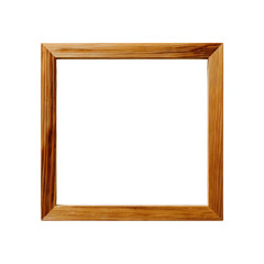 Wooden Square Frame Isolated on White Background