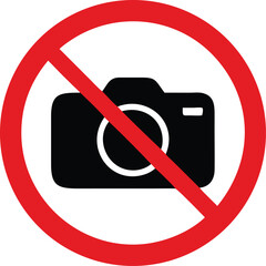 No Photography Allowed Sign Red Circle Camera Icon