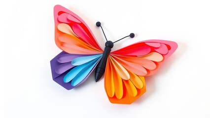 A colorful paper-cut butterfly