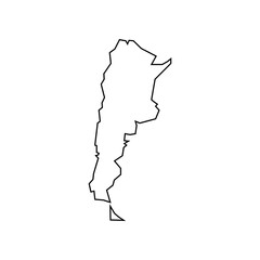 Argentina country map for travel and presentation. Simple outline drawing argentina map