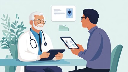 Doctor and patient consultation
