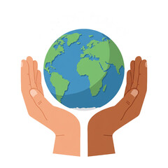 earth in hands save the planet isolated 