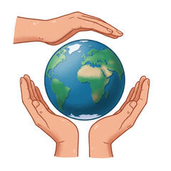 earth in hands isolated