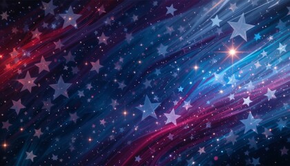 Obraz premium Abstract USA Flag Colors and Stars Background for Fourth of July, Memorial Day, Veterans Day, and Other American Federal Holidays