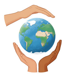 earth in hands save the planet isolated 