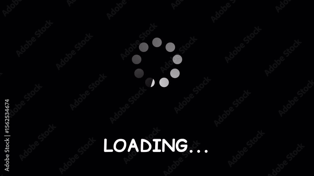 Fototapete ui/ux preloader screen with status indicator and text message | friendly wait: a casual loading spin