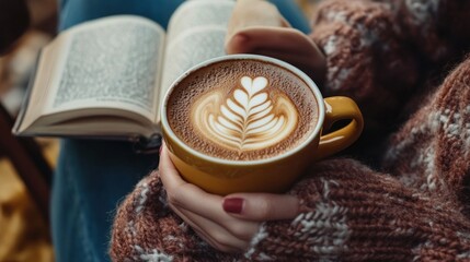 Warm drink and book