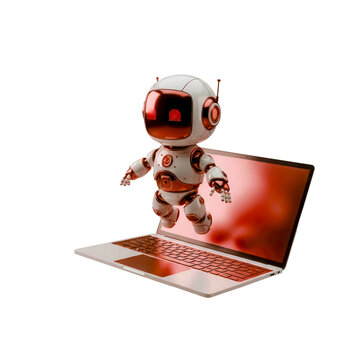 IA AI &Iacute;cone Vermelho e Branco Brilhante Elemento 3D Render PNG Transparente