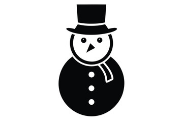 snowman with hat vector illustration 