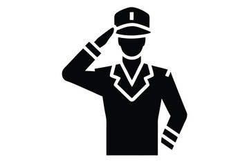 soldier saluting vector illustration 