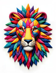 Naklejka premium animal, León, telar, textura, sabana, telas, colorido, juguete, blanco, dibujos animados,costura, acolchonado