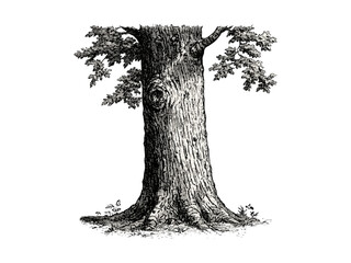 Hand-drawn vintage botanical sketch, engraving of sassafras tree trunk, rustic woodland art, sassafras bark texture, eco-friendly print, retro tree decor, natural forest illustration © Vintage Studio