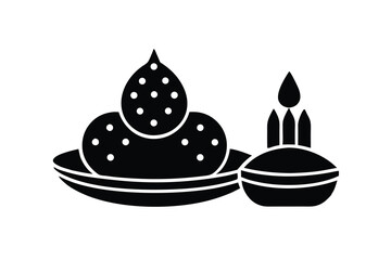 sweets and diya vector illustration 