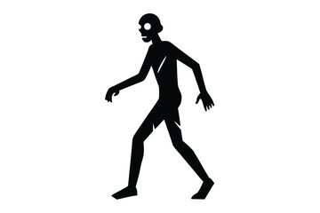 walking zombie black and white
